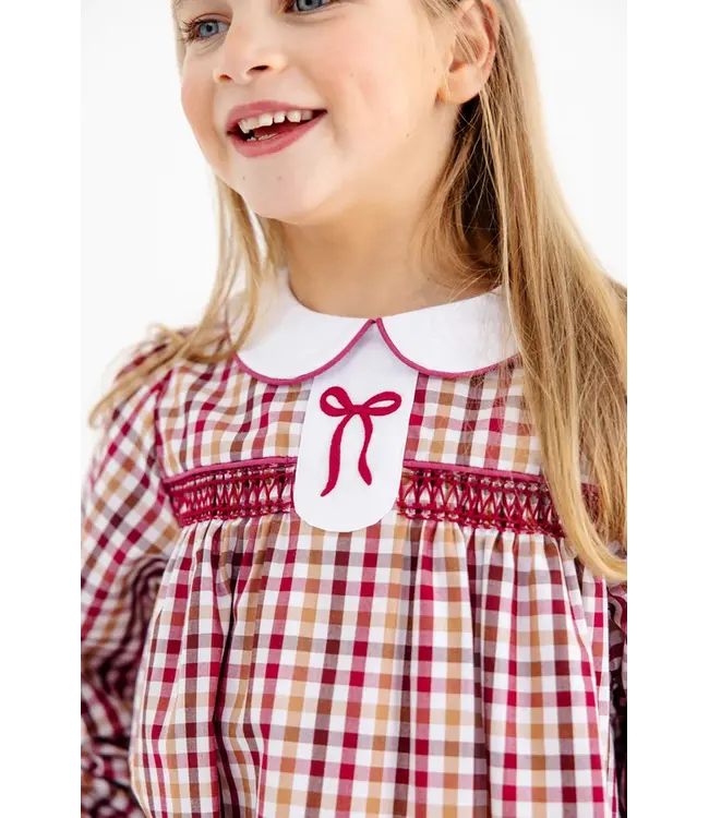 Beaufort Bonnet Easton Pond Plaid with Worth Avenue White Long Sleeve Mary Dal Dress