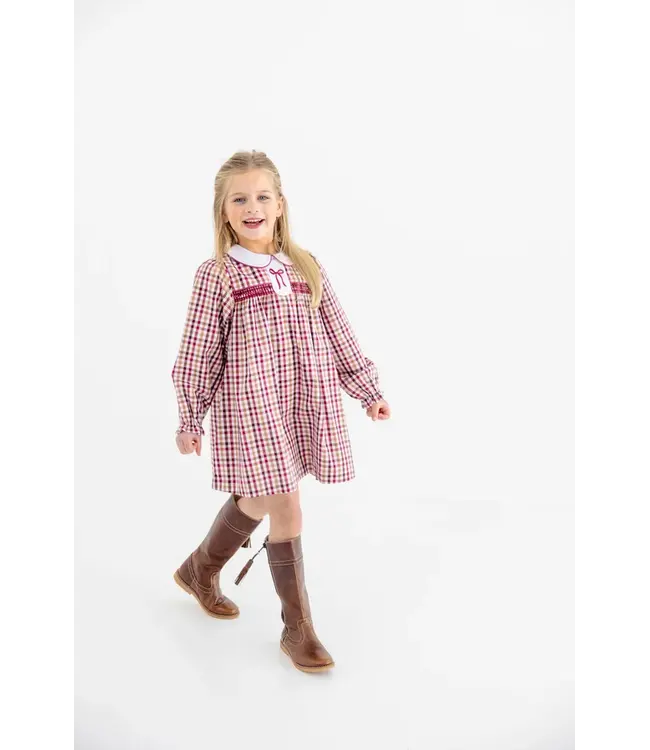 Beaufort Bonnet Easton Pond Plaid with Worth Avenue White Long Sleeve Mary Dal Dress