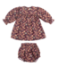 Early Sunday Garden Flowers Plum Lottie Baby Dress with Bloomer