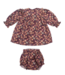 Garden Flowers Plum Lottie Baby Dress with Bloomer