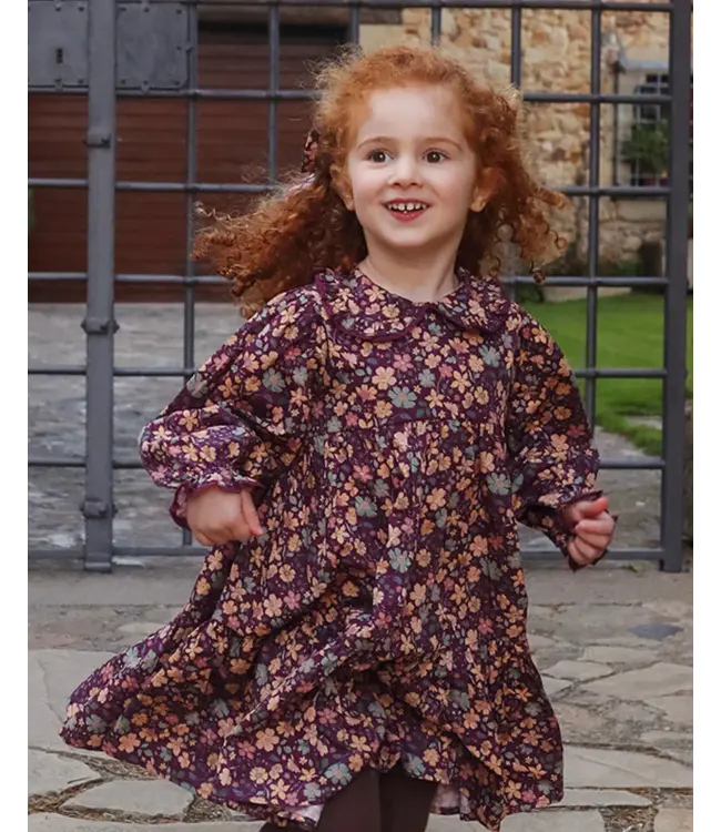 Garden Flowers Plum Marguerite Dress