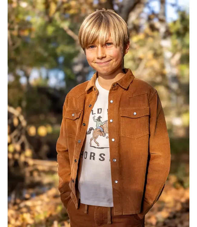 Boys Frontier Corduroy Shirt - Saddle