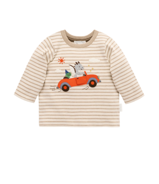 purebaby Brown Stripe Flying Car Tee
