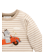 Brown Stripe Flying Car Thick Tee