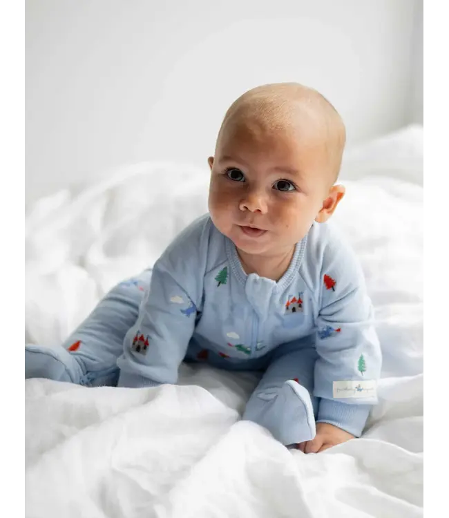 Blue Dragon Embroidered Fleece Growsuit