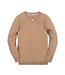 Hope & Henry Organic V-Neck Sweater with Elbow Patches - Camel