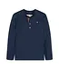 Navy Heather Organic Henley Pocket Tee