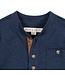 Navy Heather Organic Henley Pocket Tee