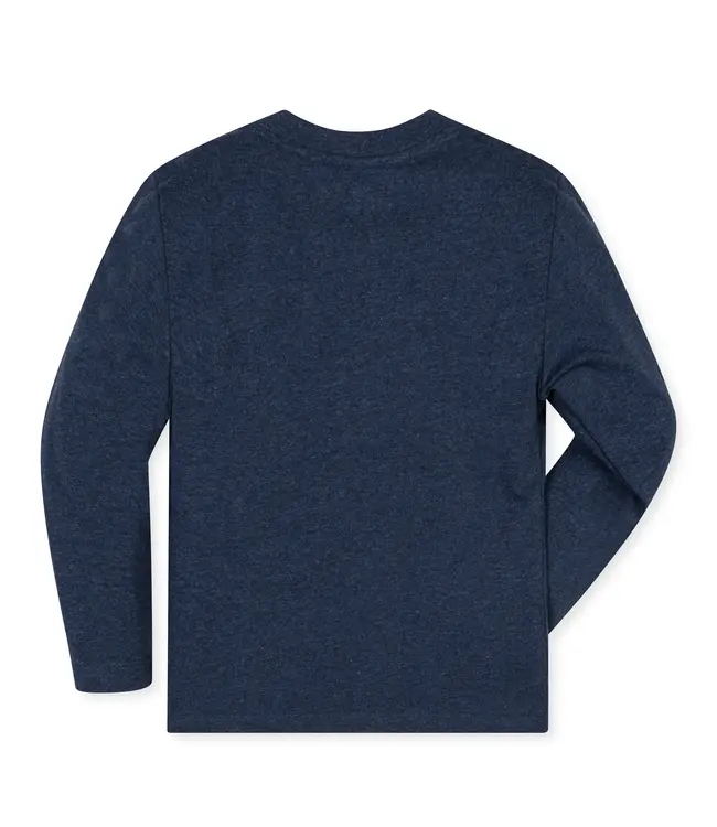 Navy Heather Organic Henley Pocket Tee