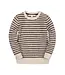 Hope & Henry Chocolate & Tan Stripe Organic Crewneck Sweater