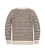 Chocolate & Tan Stripe Organic Crewneck Sweater
