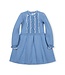 Medium Blue Heather Organic Ruffle Sweater Dress