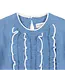 Medium Blue Heather Organic Ruffle Sweater Dress