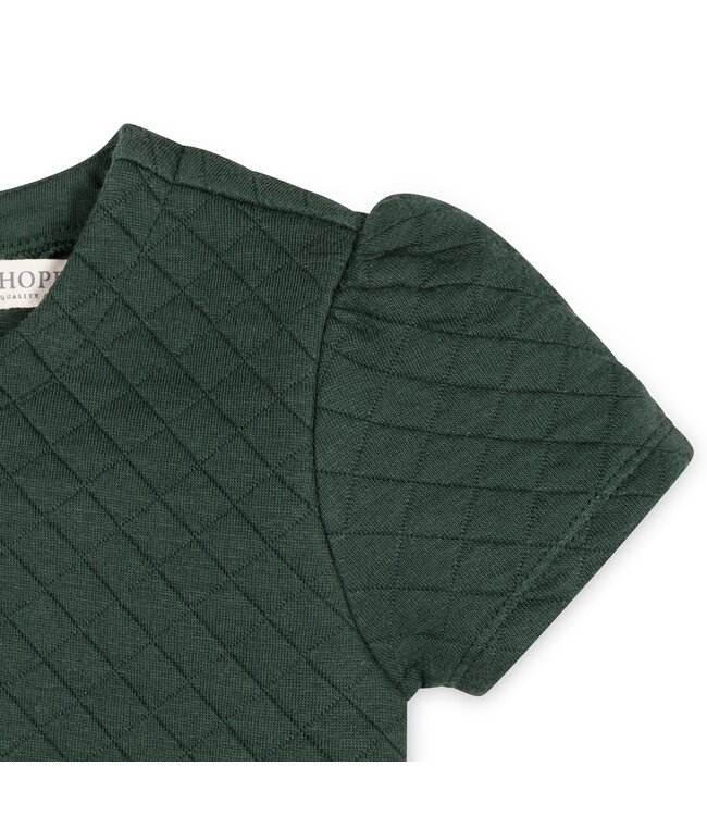 Dark Green Heather Quilted Skater Dress