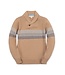 Hope & Henry Camel Heather Stripe Organic Shawl Collar Sweater