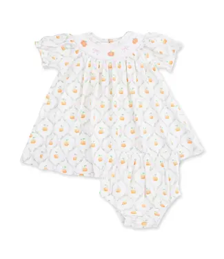 Angel Dear Pretty Pumpkin Trellis - Jane Puff Sleeve Bishop Dress and Bloomer