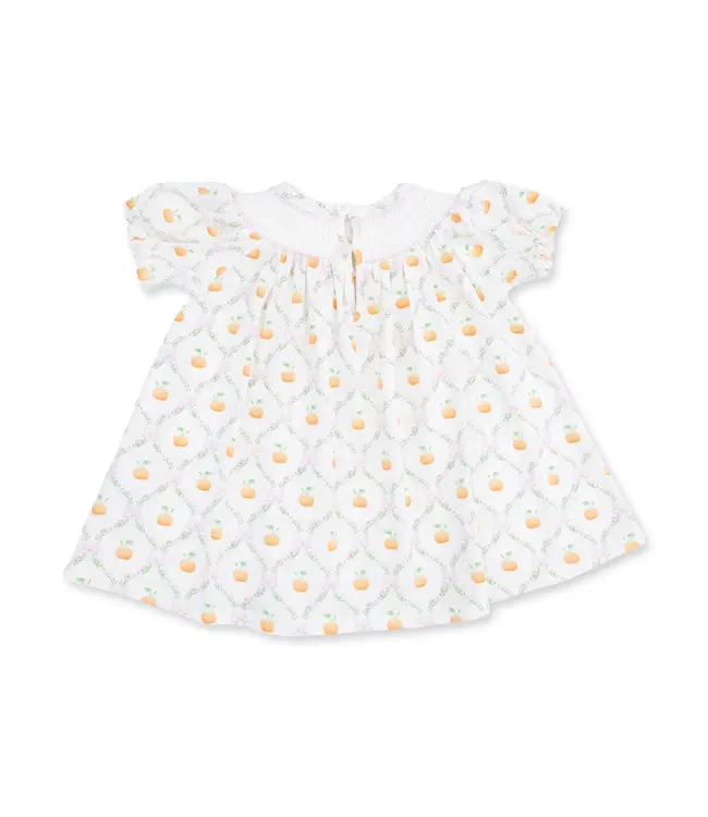 Pretty Pumpkin Trellis - Jane Puff Sleeve Bishop Dress and Bloomer