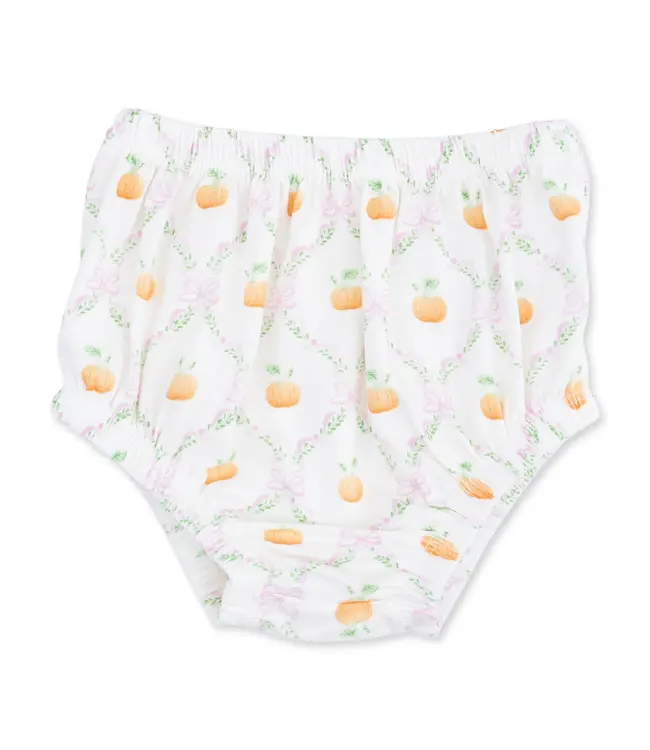 Pretty Pumpkin Trellis - Jane Puff Sleeve Bishop Dress and Bloomer