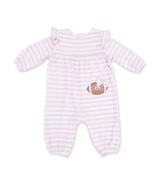 Angel Dear Football Dot and Stripe - Ruffle Sleeve Snap Romper
