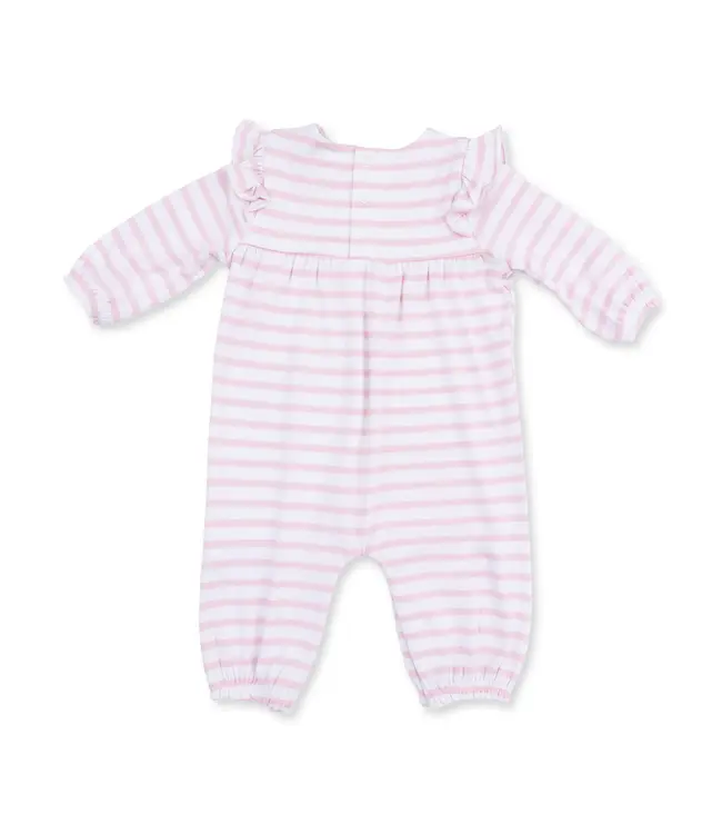 Football Dot and Stripe - Ruffle Sleeve Snap Romper