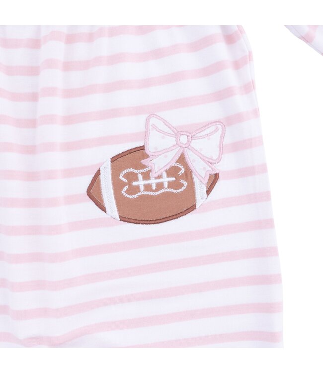Football Dot and Stripe - Ruffle Sleeve Snap Romper