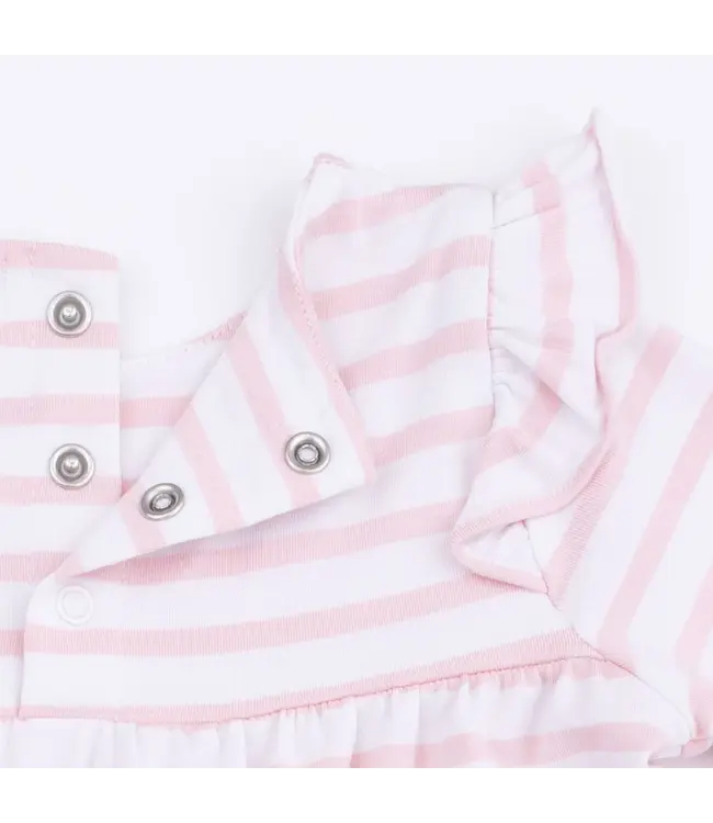 Football Dot and Stripe - Ruffle Sleeve Snap Romper