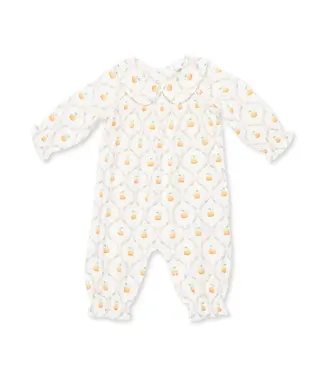 Angel Dear Pretty Pumpkin Trellis - Smocked Long Sleeve Romper