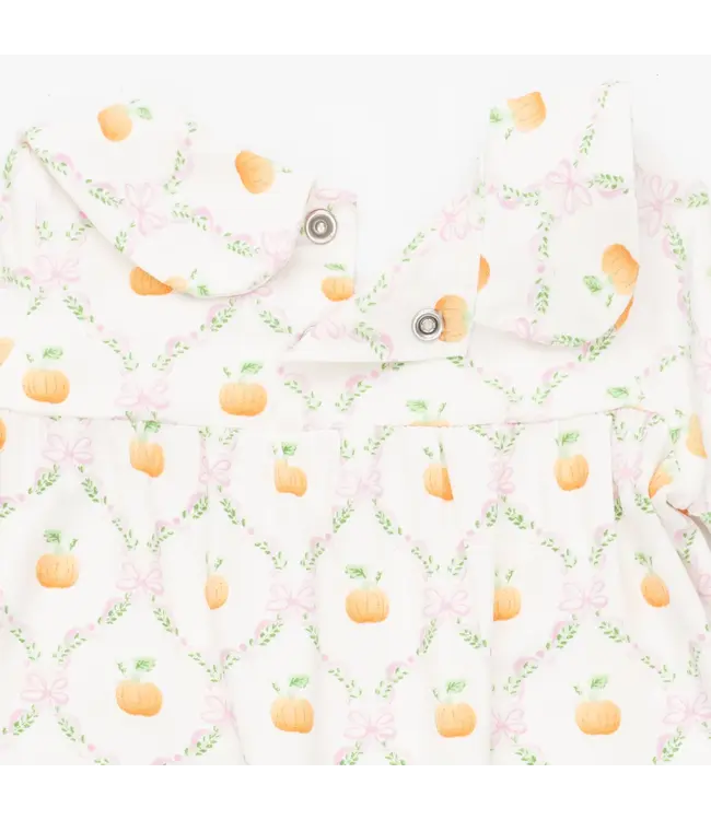Pretty Pumpkin Trellis - Smocked Long Sleeve Romper