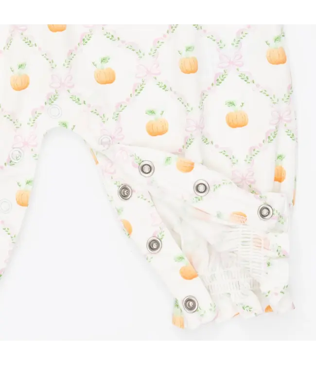 Pretty Pumpkin Trellis - Smocked Long Sleeve Romper