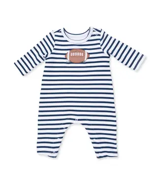 Angel Dear Football Navy - Long Sleeve Snap Shoulder Romper