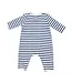 Football Navy - Long Sleeve Snap Shoulder Romper