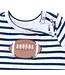 Football Navy - Long Sleeve Snap Shoulder Romper