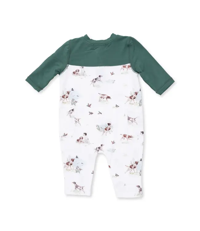 Pointer Pups and Duck Buddies - Romper with Contrast Sleeves