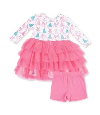 Angel Dear Bow Trellis Tree - Twirly Long Sleeve Tutu Dress and Cartwheel Short