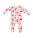 Bows & Santa - 2 Way Ruffle Back Zipper Footie