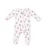Christmas Teddy Bears Pink - 2 Way Ruffle Back Zipper Footie