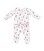 Christmas Teddy Bears Pink - 2 Way Ruffle Back Zipper Footie