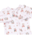 Christmas Teddy Bears Pink - 2 Way Ruffle Back Zipper Footie