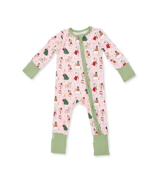 Angel Dear Pink Christmas Dogs Convertible Romper