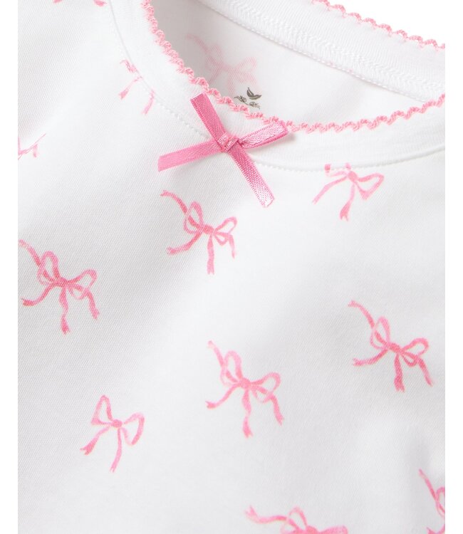 Petite Plume Girls Pima Snug Fit Blushing Bows Pajama Set