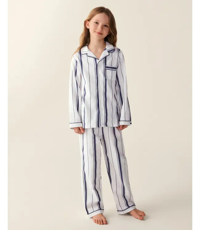 Petite Plume Kid's Parlor Stripe Twill Pajama Set