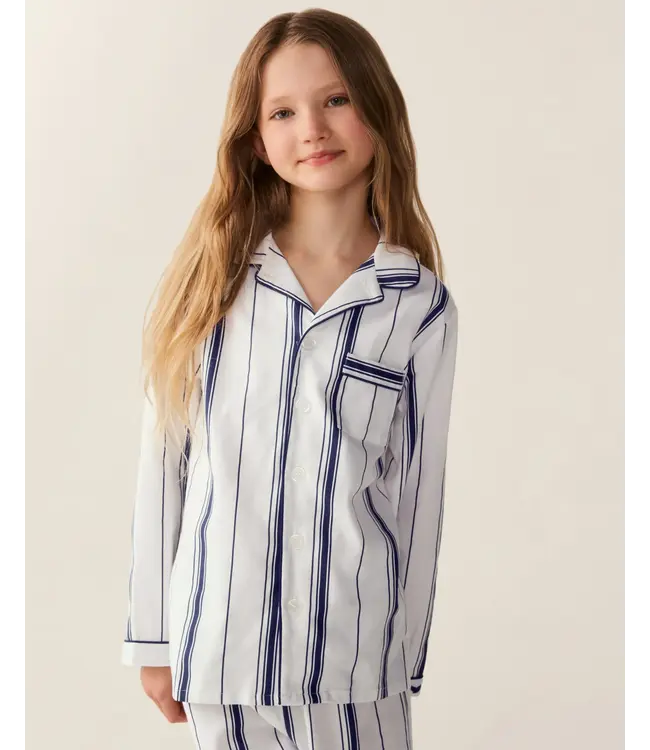 Petite Plume Kid's Parlor Stripe Twill Pajama Set