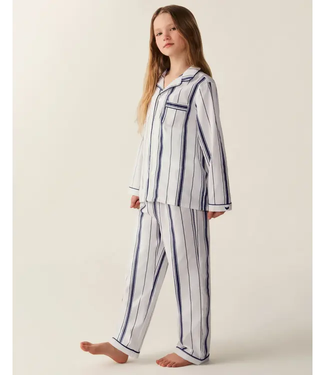 Petite Plume Kid's Parlor Stripe Twill Pajama Set
