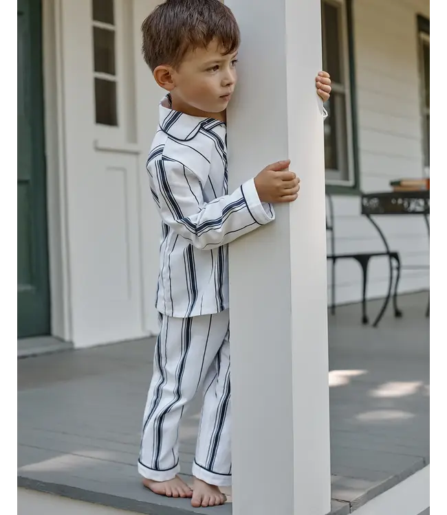 Petite Plume Kid's Parlor Stripe Twill Pajama Set