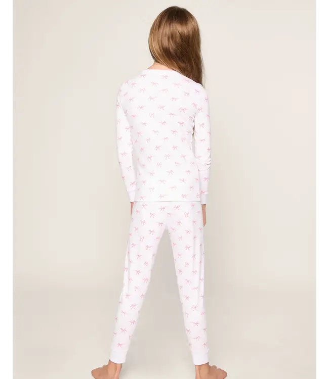 Petite Plume Girls Pima Snug Fit Blushing Bows Pajama Set