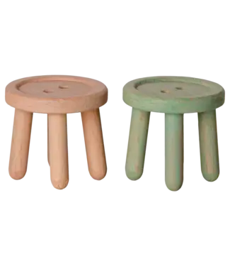 Maileg Stool Set, Mouse - Light Rose/Light Mint