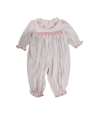 Whimsy Bay Little Valentine Smocked Ruffle Romper