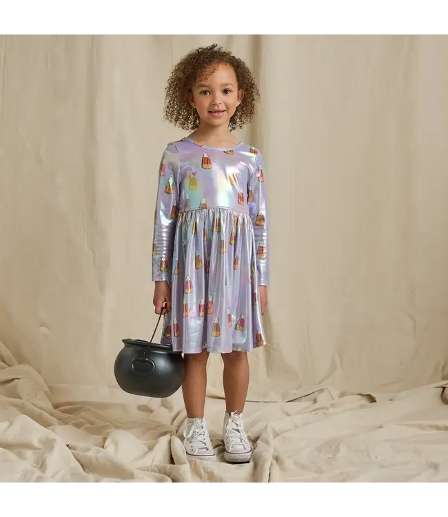 Lavender Candy Corn Lame Steph Dress