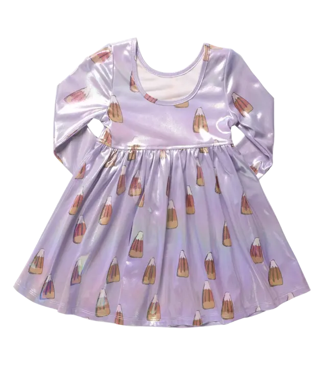 Lavender Candy Corn Lame Steph Dress