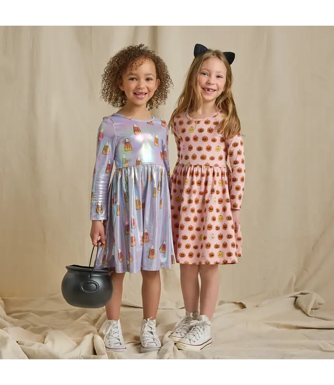Lavender Candy Corn Lame Steph Dress